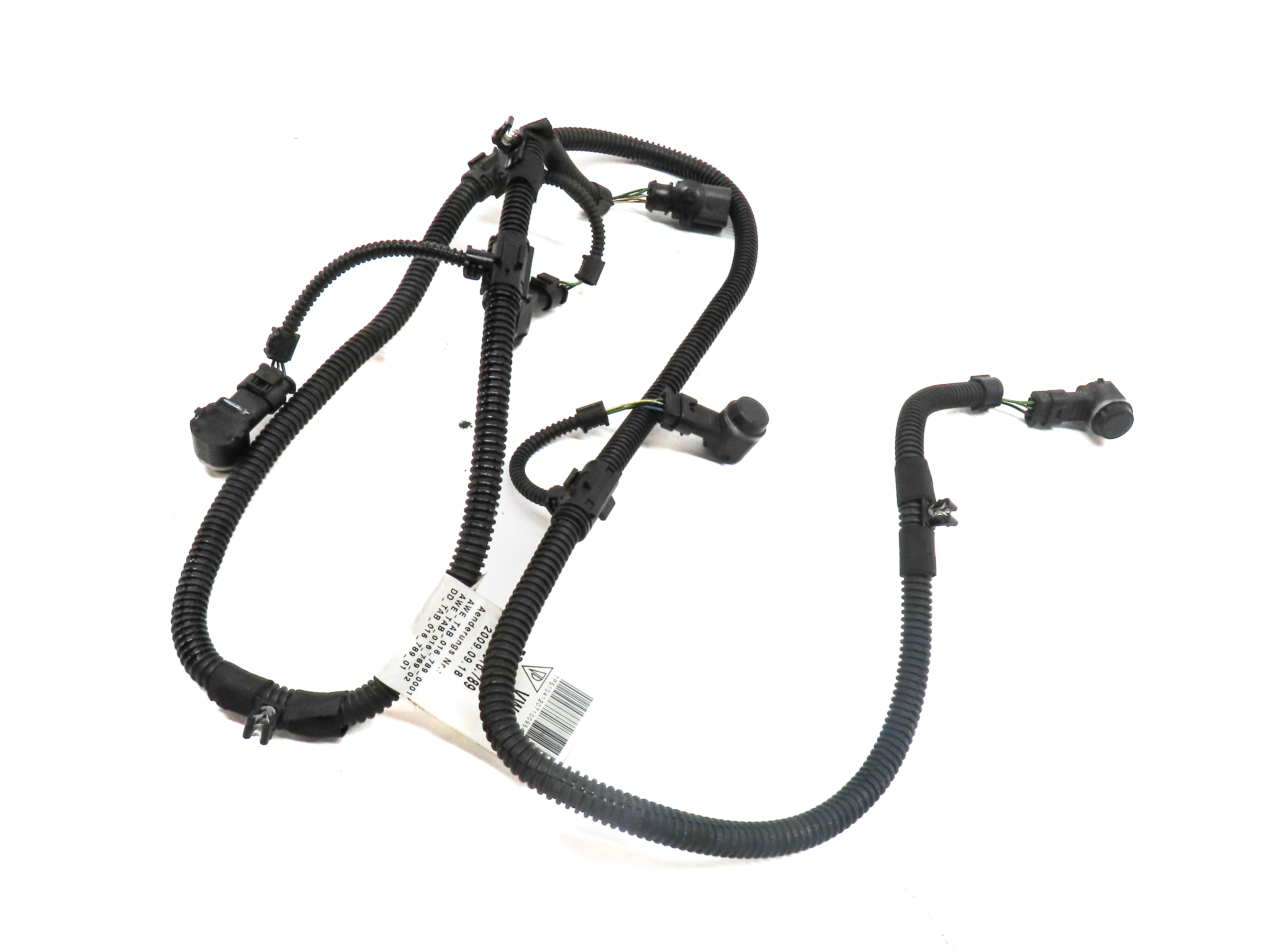 2011 PORSCHE CAYENNE 958 FRONT PARK ASSIST PDC SENSOR SET 4 (Black) & HARNESS — exact item pictured